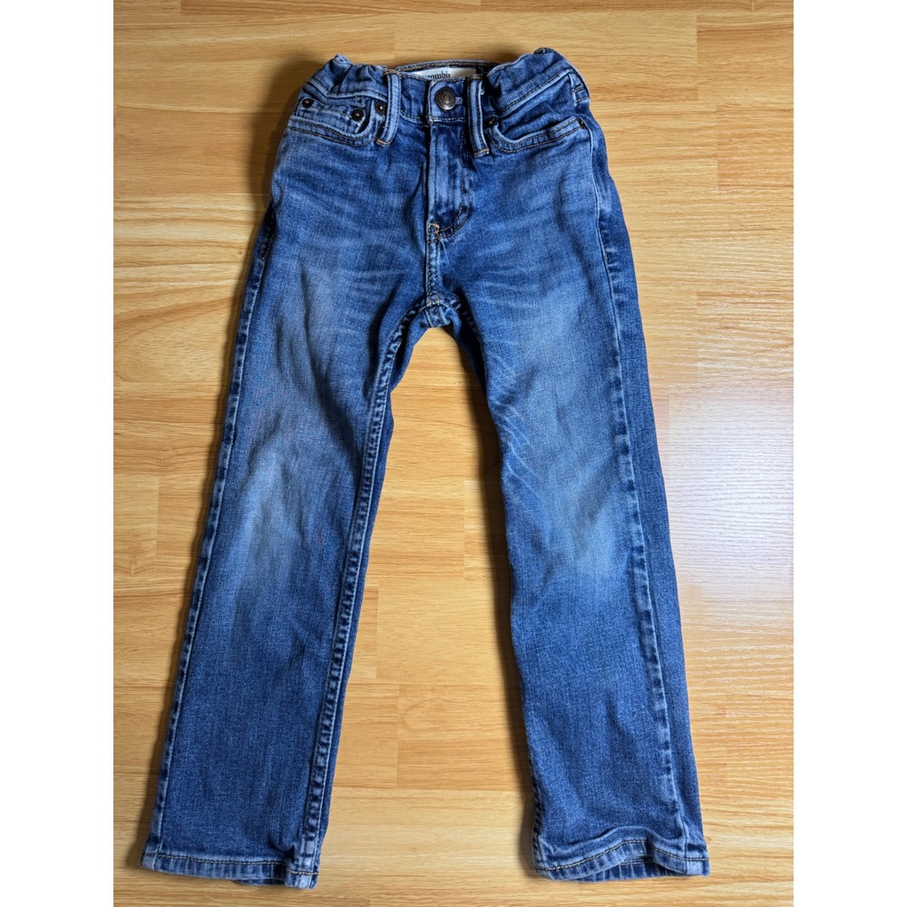 Abercrombie Kids Boys Straight Leg Jeans Size 5/6 Medium Wash Adjustable Waist